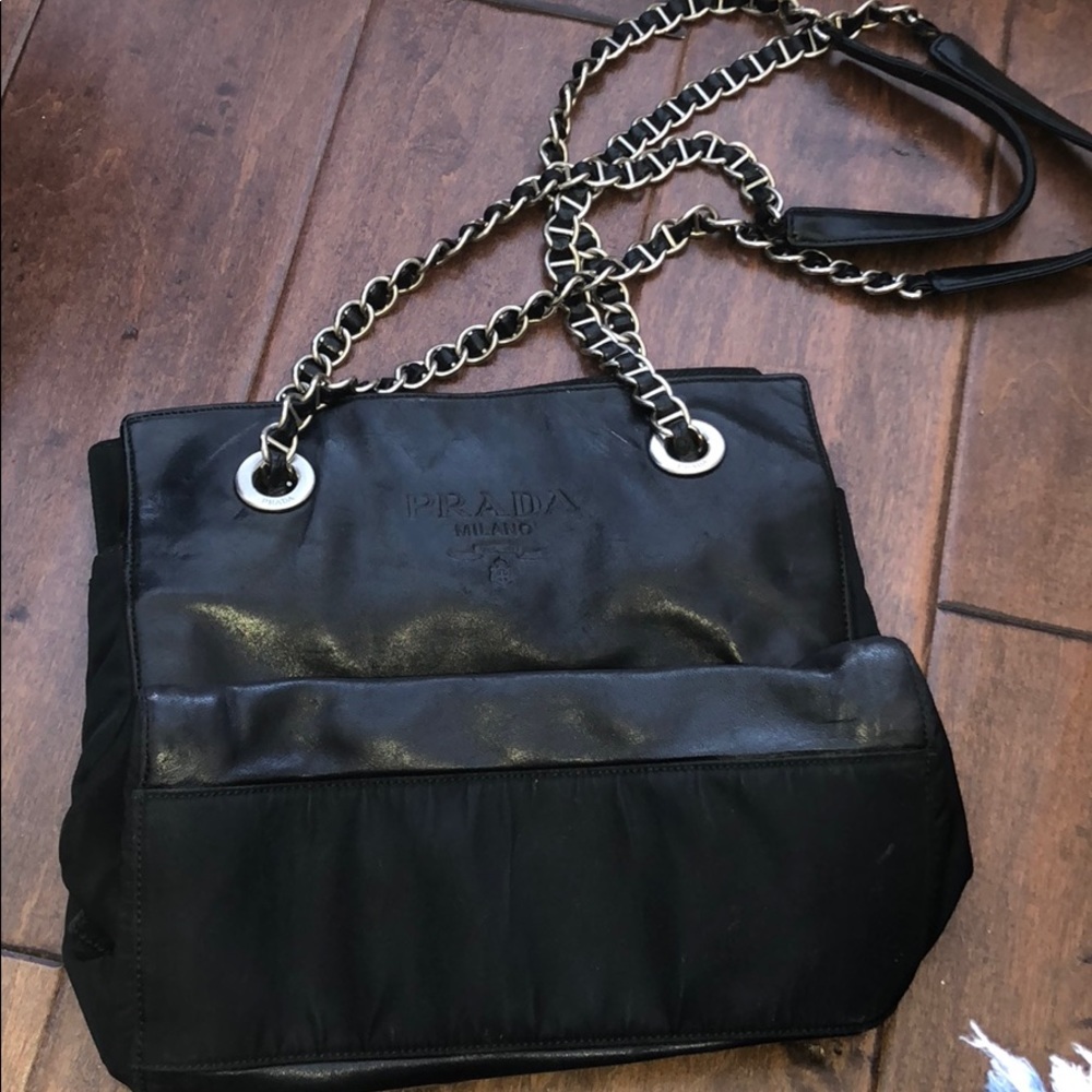 COPY - Vintage Prada Black Purse with Metal Hardware
